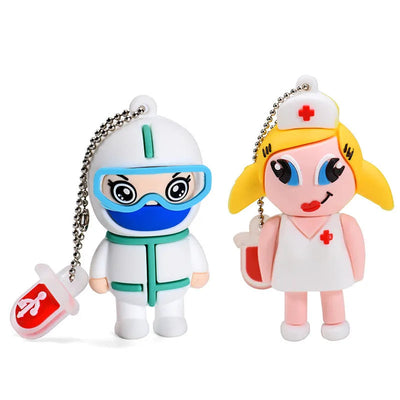 Clé USB JASTER Médecin & Infirmier 4Go à 64Go, design cartoon créatif