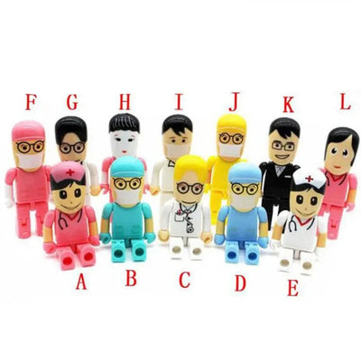 Clé USB JASTER Mini Médecin 4Go à 64Go, design cartoon infirmier