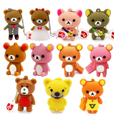 Clé USB JASTER Ours Cartoon 4Go à 64Go, design mignon et créatif