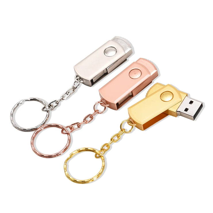 Clé USB Métal Haute Vitesse 16Go à 128Go – Design Rotatif et Élégant
