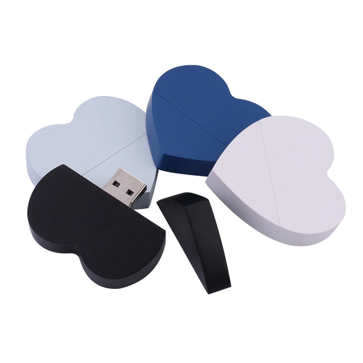 Clé USB Bois en Forme de Cœur 4Go à 128Go – Design Élégant et Personnalisable
