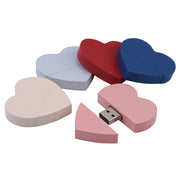 Clé USB Bois en Forme de Cœur 4Go à 128Go – Design Élégant et Personnalisable