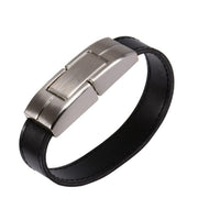 clé USB cuir noir bracelet - Clé USB fantaisie 